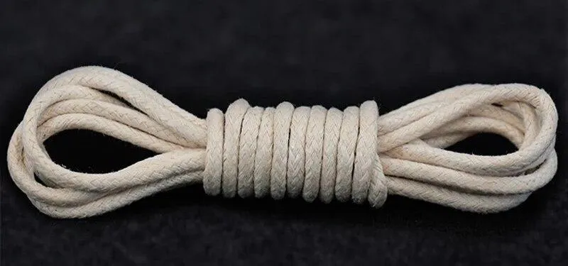 1 Pair Waxed Round Cotton Shoelaces 55" to 70"