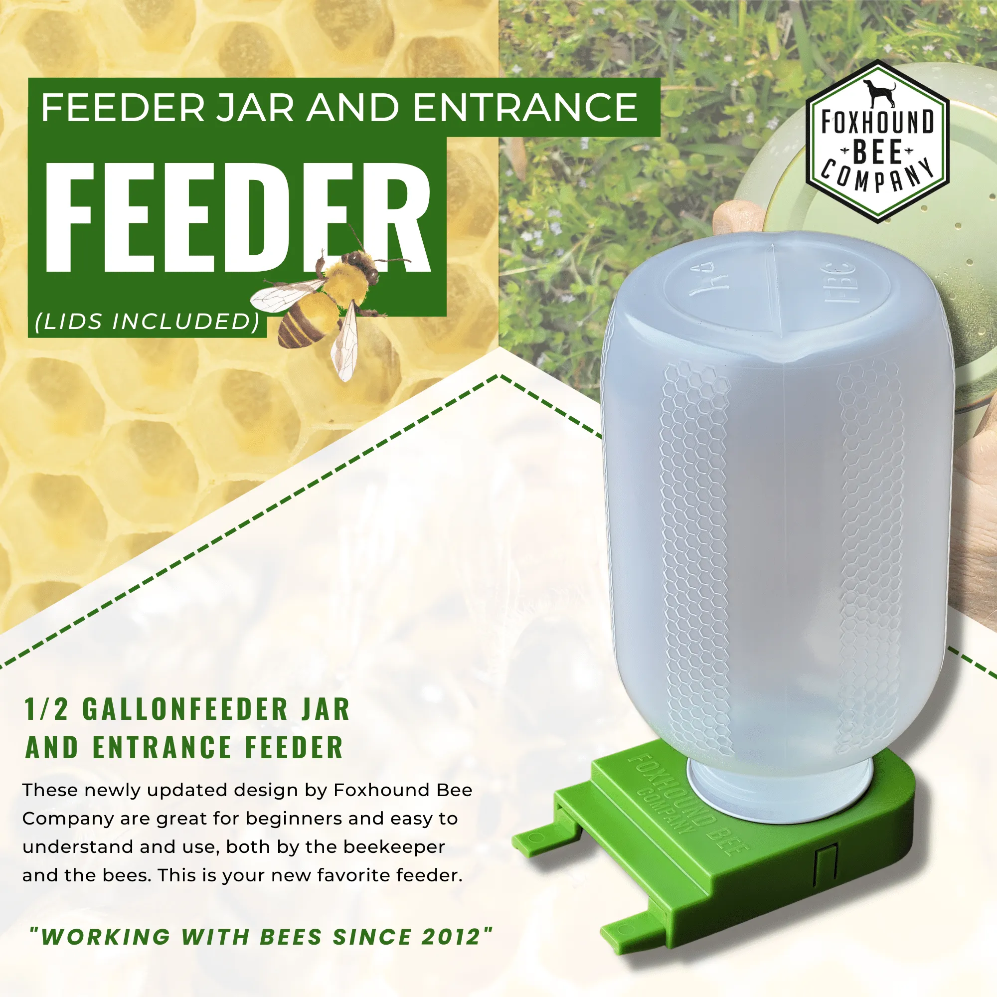 1/2 Gallon Jar and Foxhound Entrance Feeder with UV Inhibitor