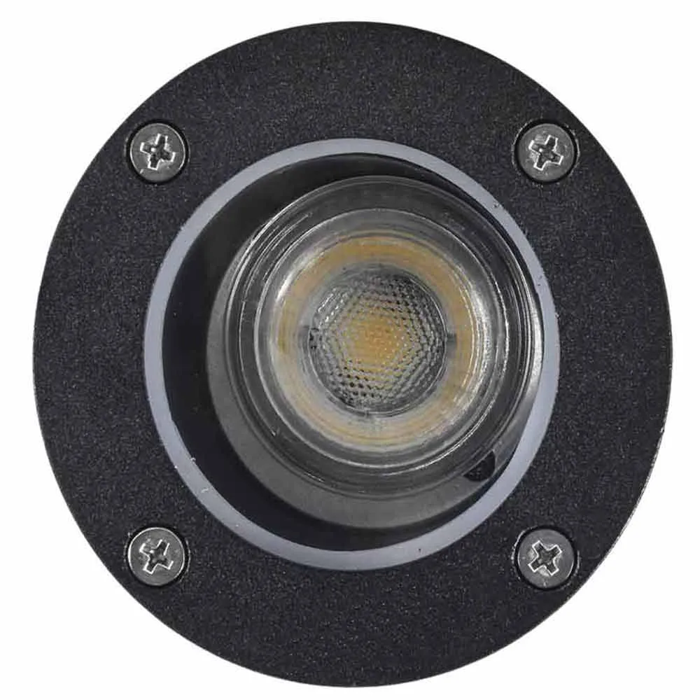 12V Round LED Landscape In-Ground Well Light Aluminum Black Finish