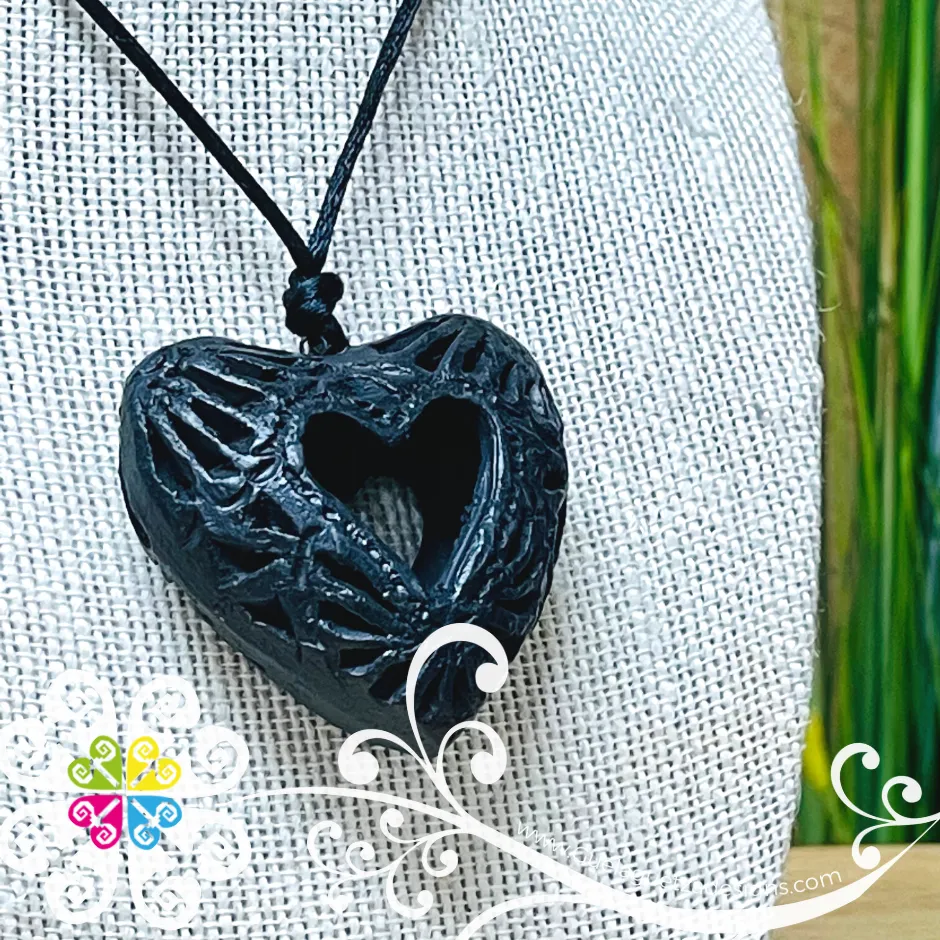 2- Lady Heart Set - Black Clay Jewelry