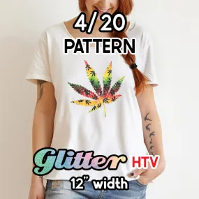 4/20 Glitter Patterned HTV (12" x 12")