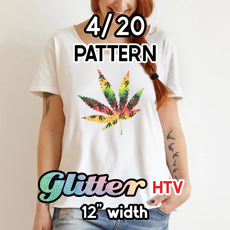 4/20 Glitter Patterned HTV (12" x 12")