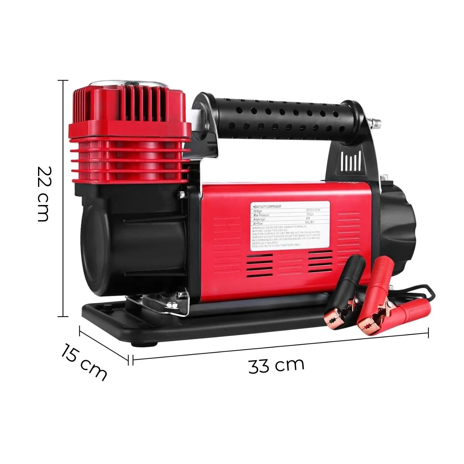 540W Air Compressor, Dual Gauge, 100-150PSI, 160L/min - RYNOMATE