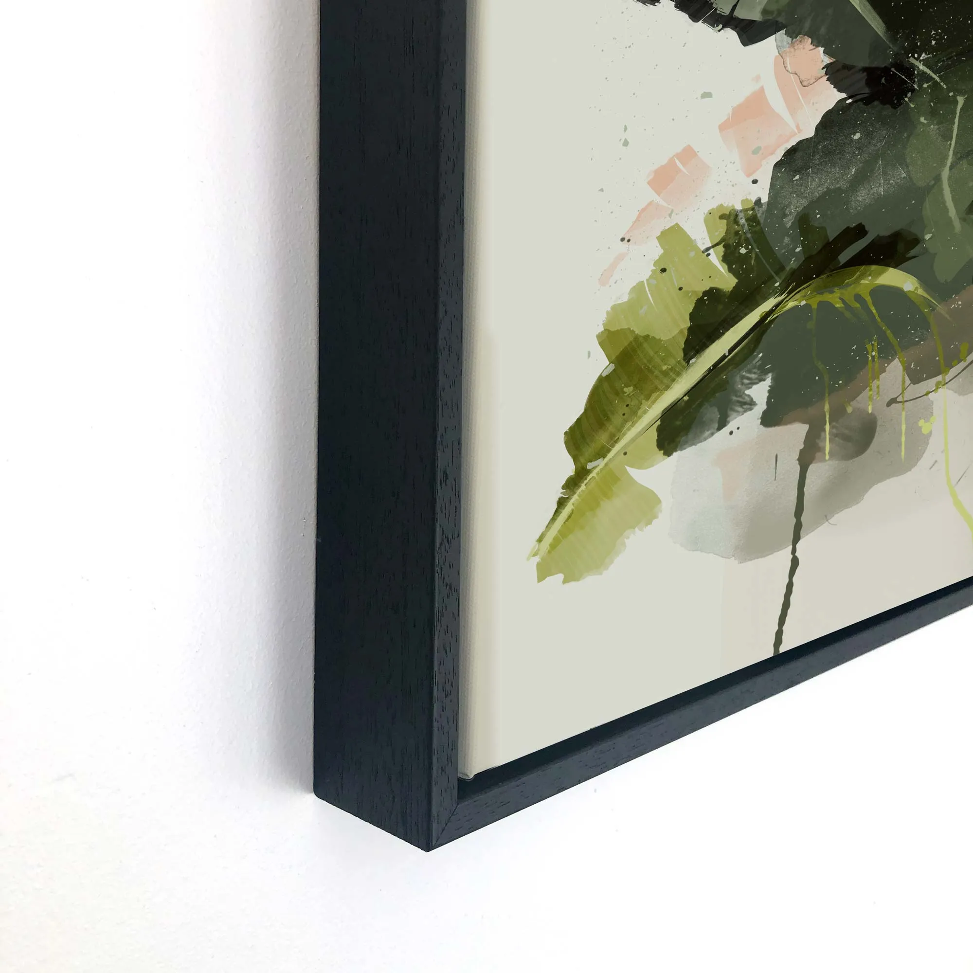 Abstract Banana & Monstera Leaf Framed Canvas Set