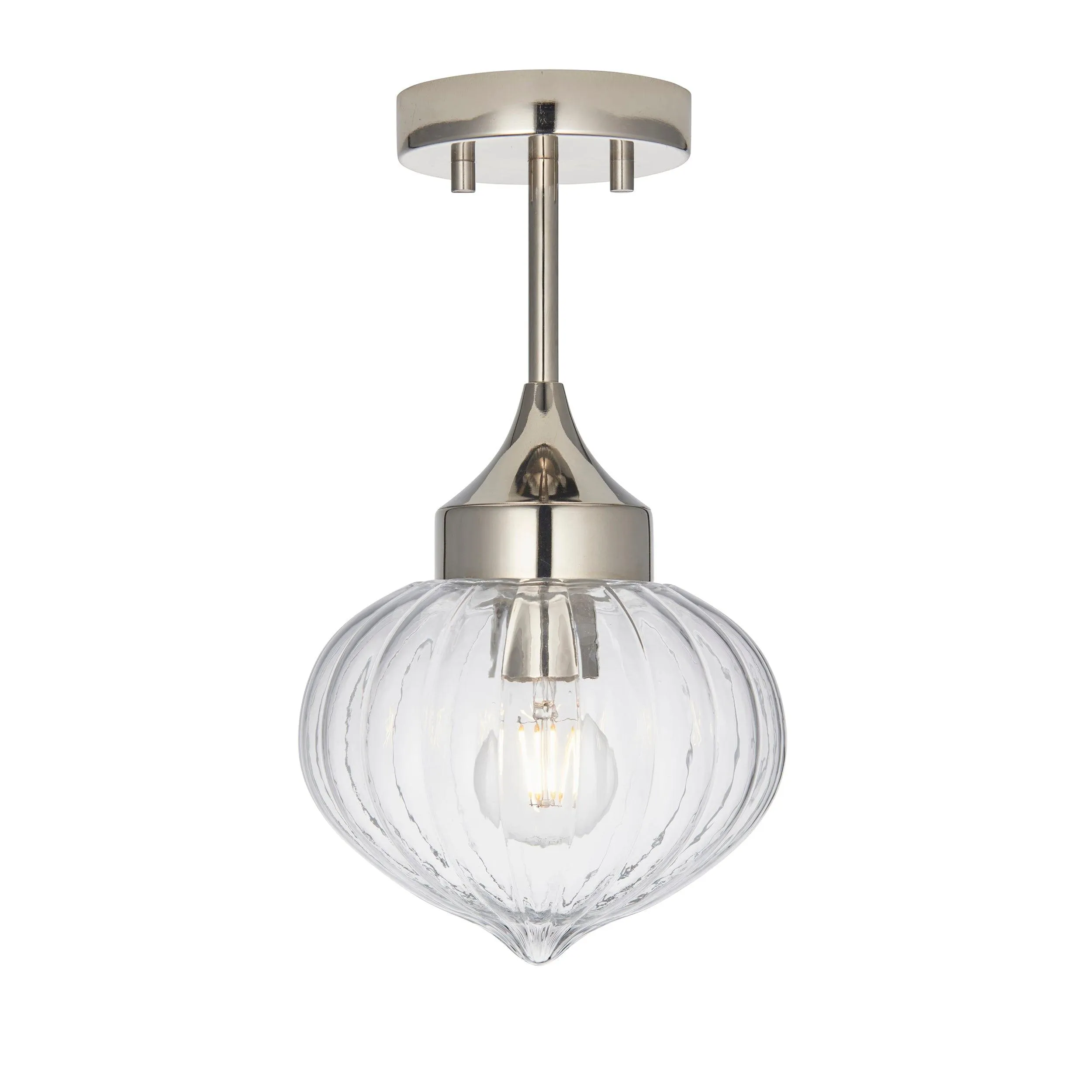 Addington 1 Light Semi Flush Polished Nickel Ceiling Light