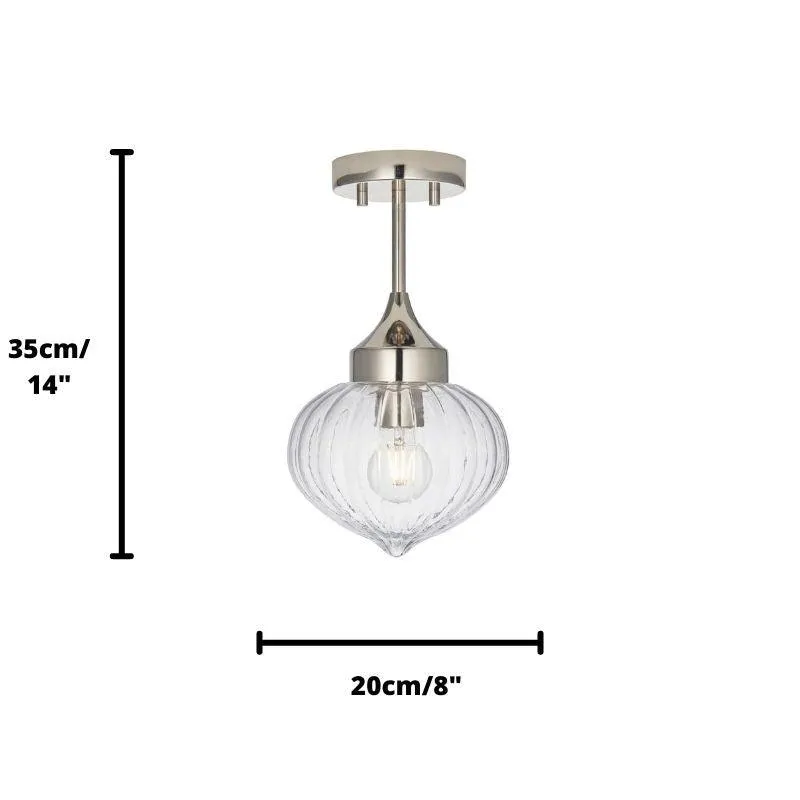 Addington 1 Light Semi Flush Polished Nickel Ceiling Light