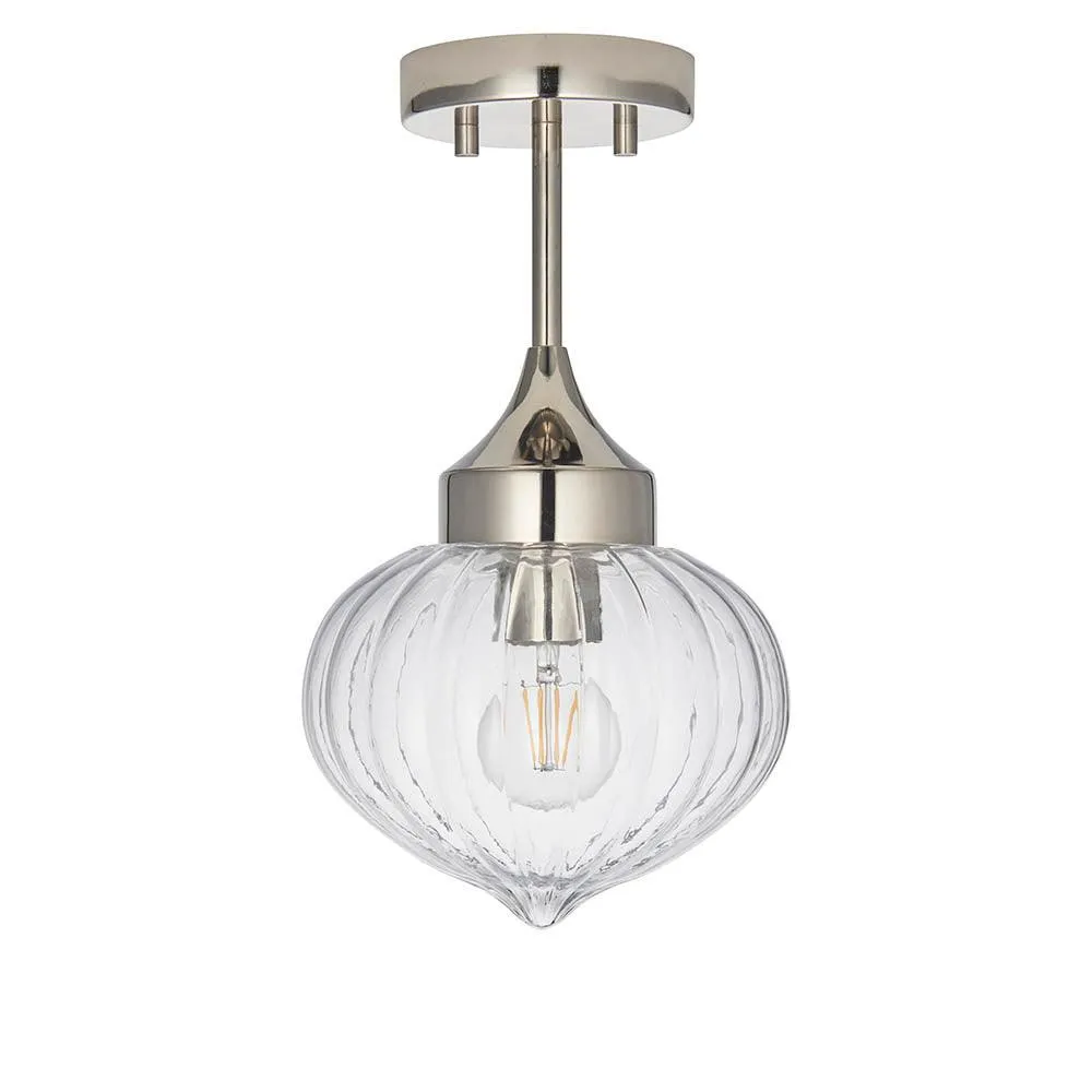 Addington 1 Light Semi Flush Polished Nickel Ceiling Light