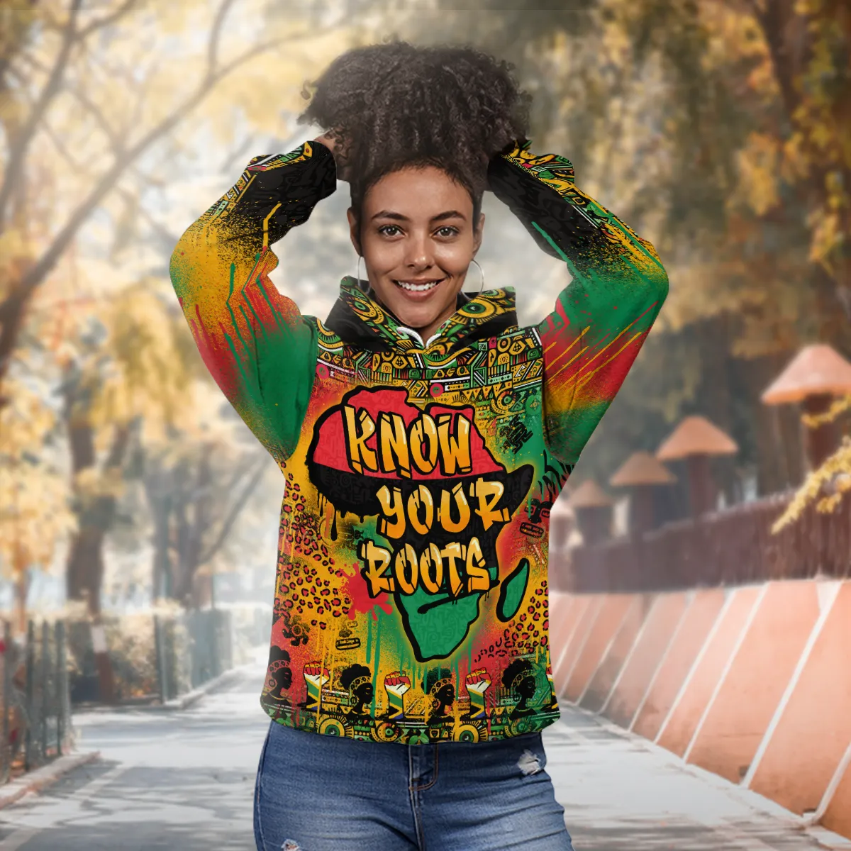 African Map Graffiti All-over Hoodie