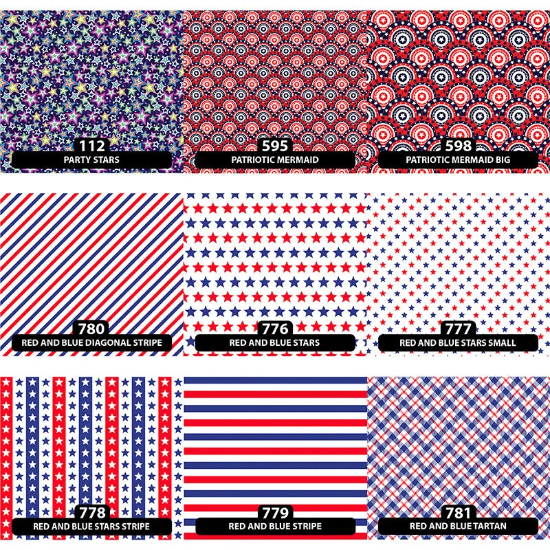 American Themed Orajet 3164 Patterned Adhesive Vinyl (11" x 12")