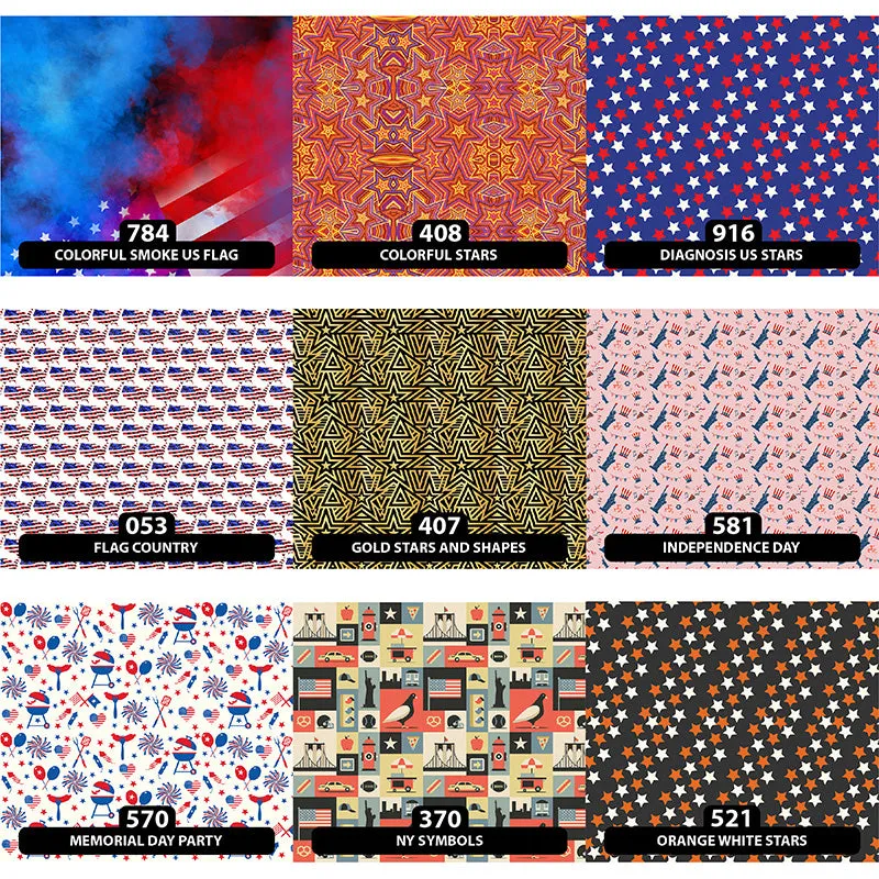 American Themed Orajet 3164 Patterned Adhesive Vinyl (11" x 12")