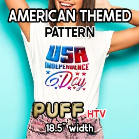 American Themed Puff Patterned HTV (18.5" x 12")