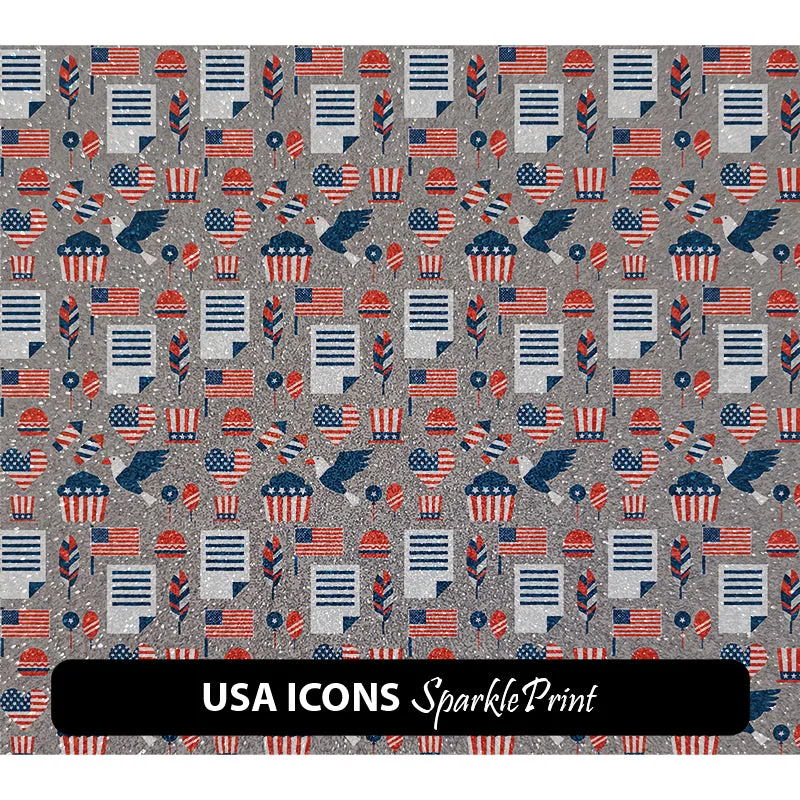 American Themed Sparkleprint Patterned HTV (13.5" x 12")