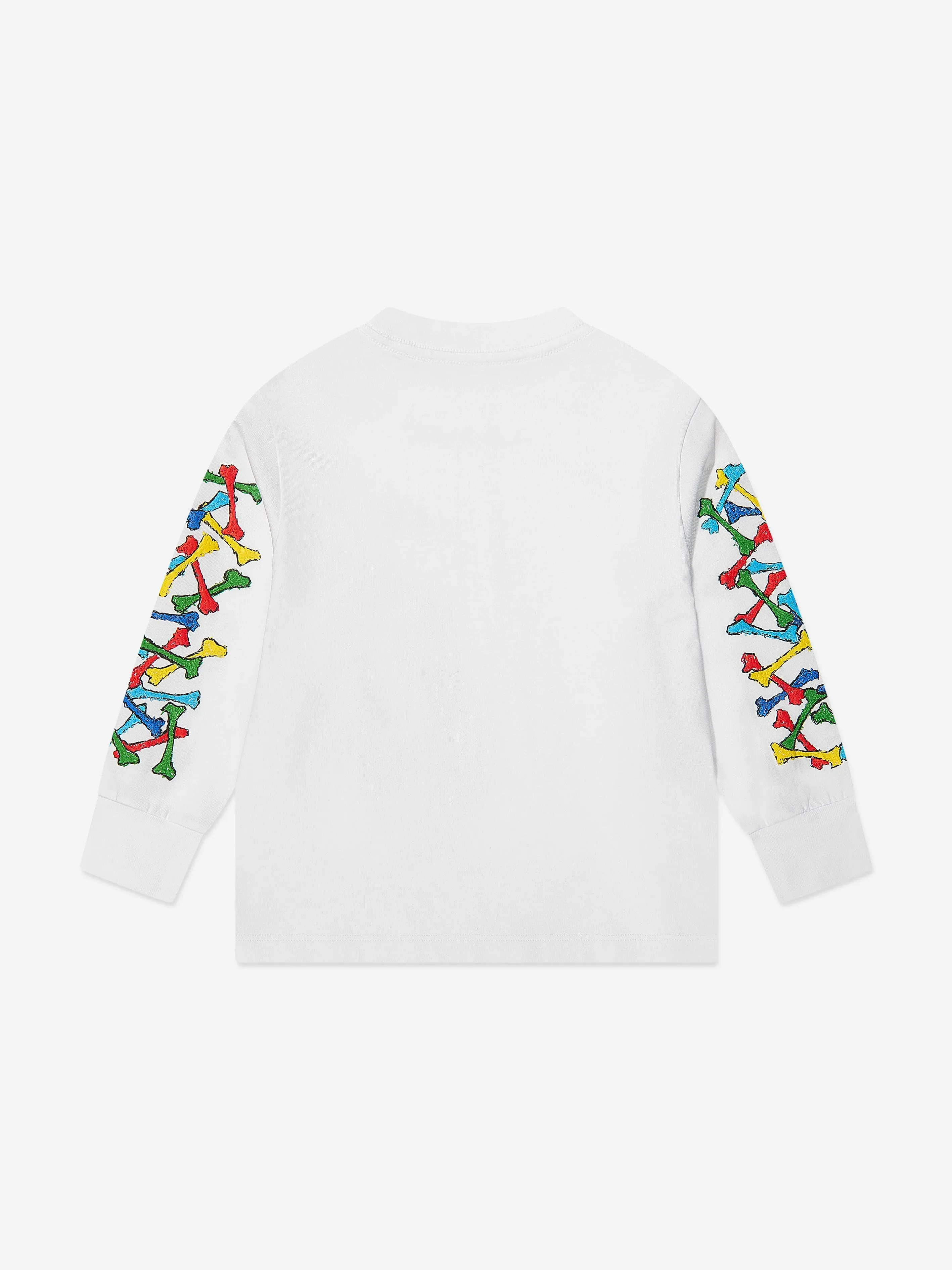 Amiri Kids Bones Scribble Long Sleeve T-Shirt in White