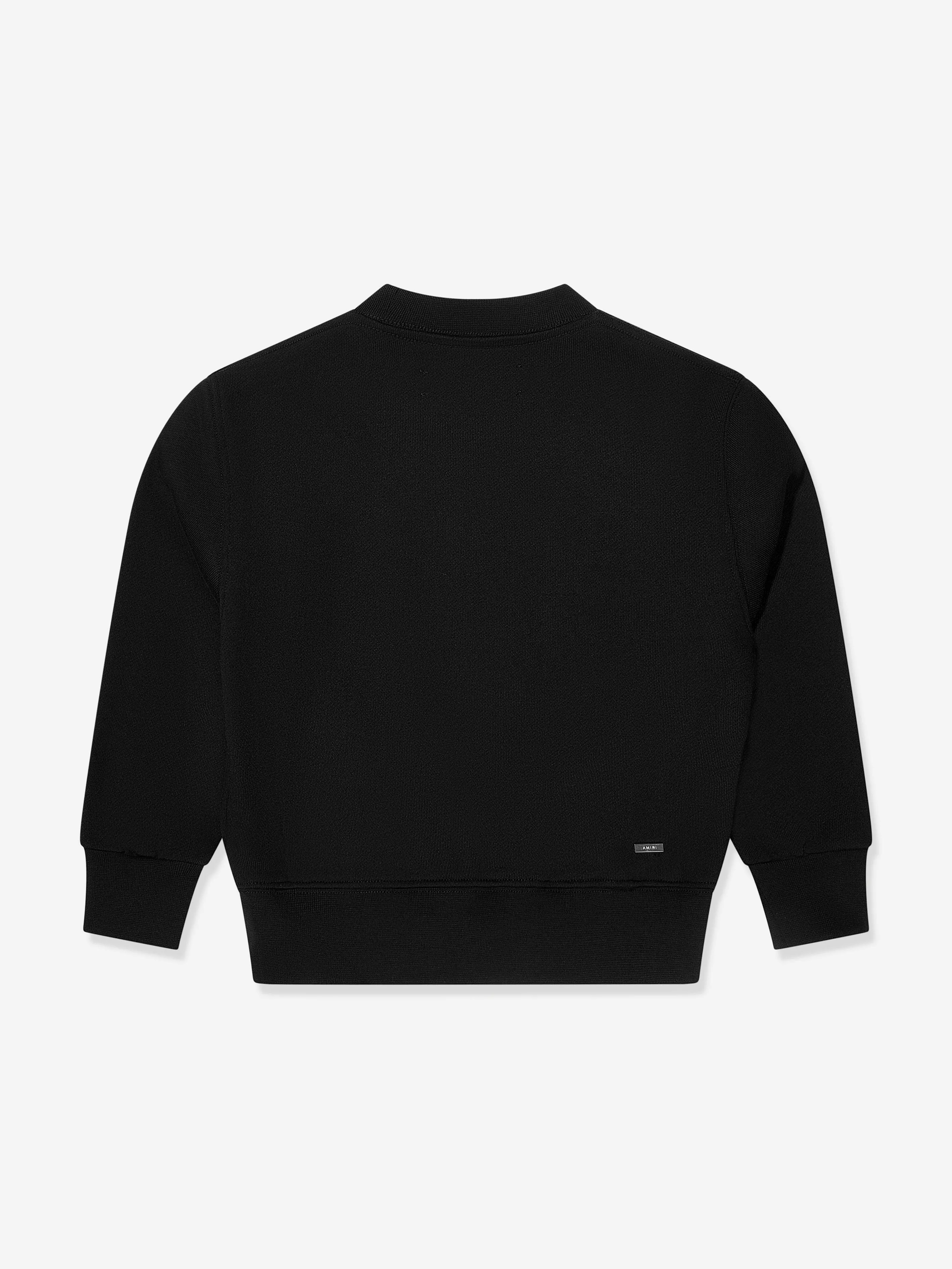 Amiri Kids Logo Staggered Scribble Sweatshirt in Black