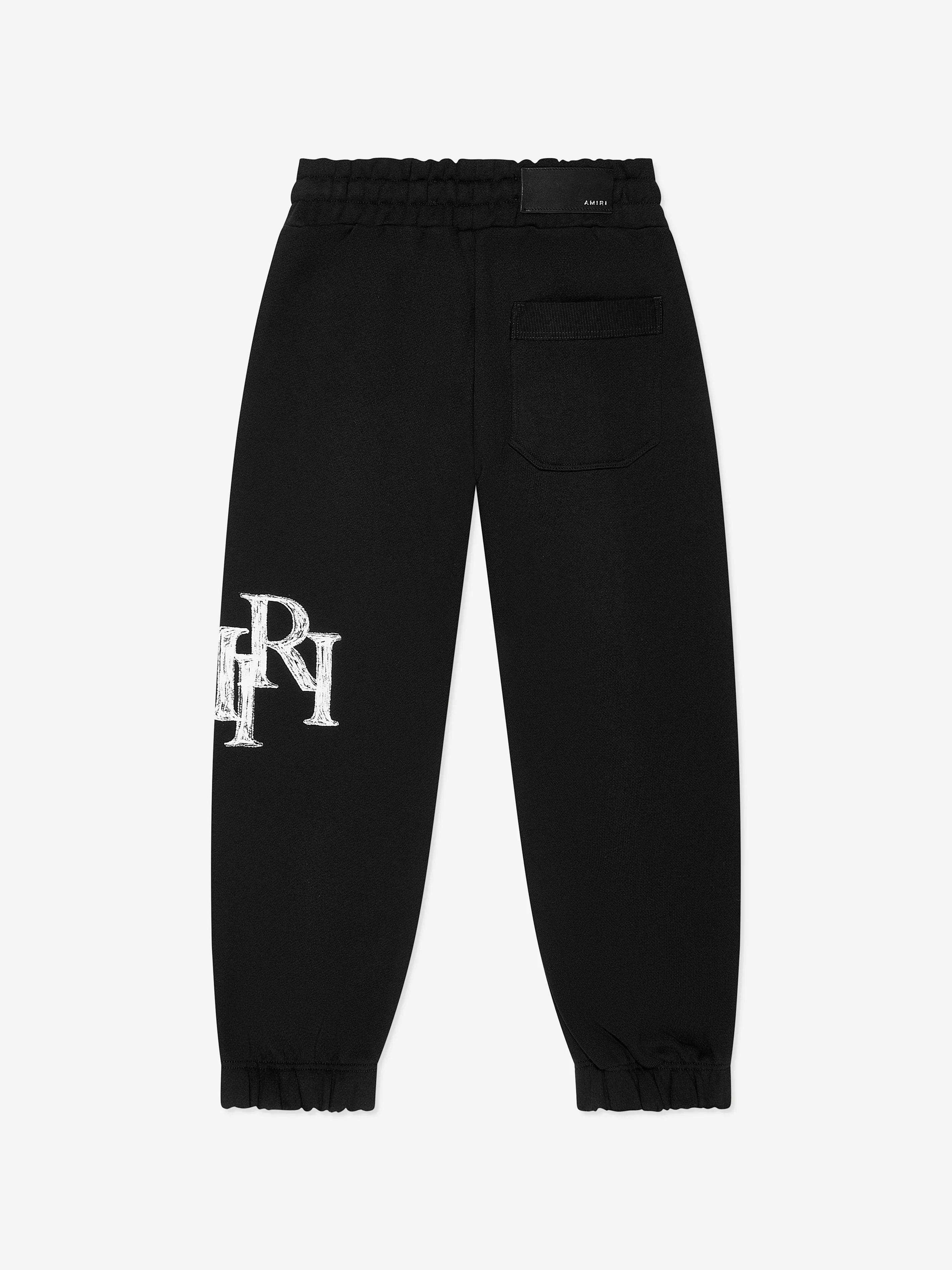 Amiri Kids Staggered Scribble Logo Joggers in Black