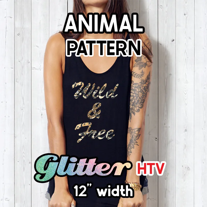 Animal Glitter Patterned HTV (12" x 12")