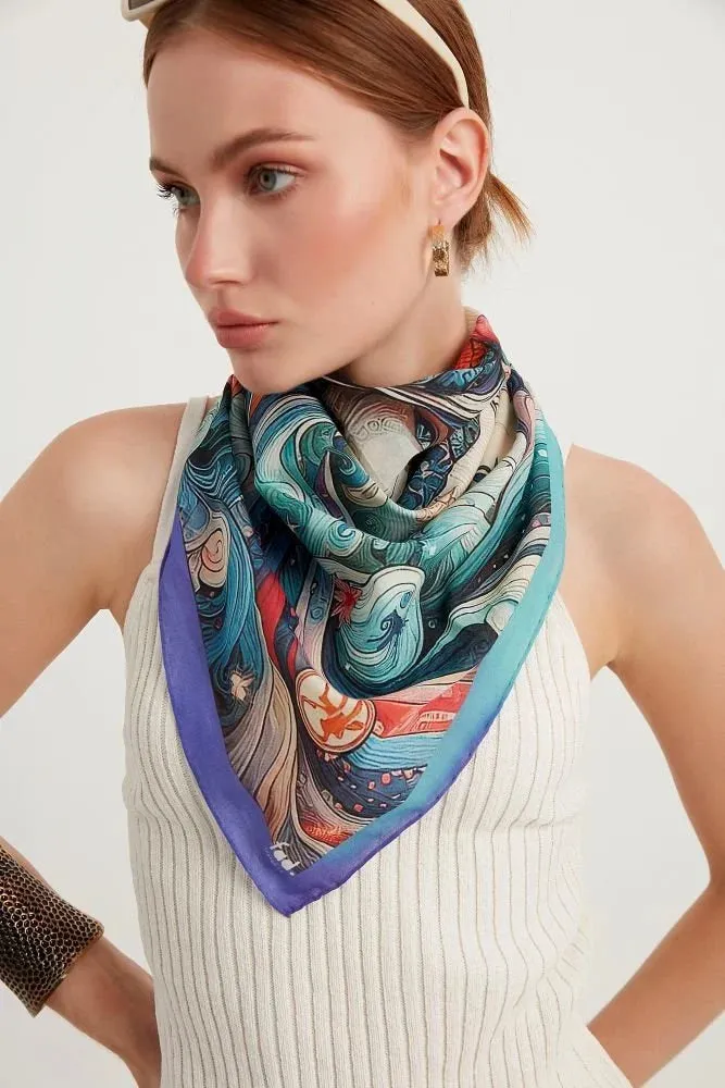 ARIES Cotton Voile Bandana 26" x 26" MYTHOLOGY Collection