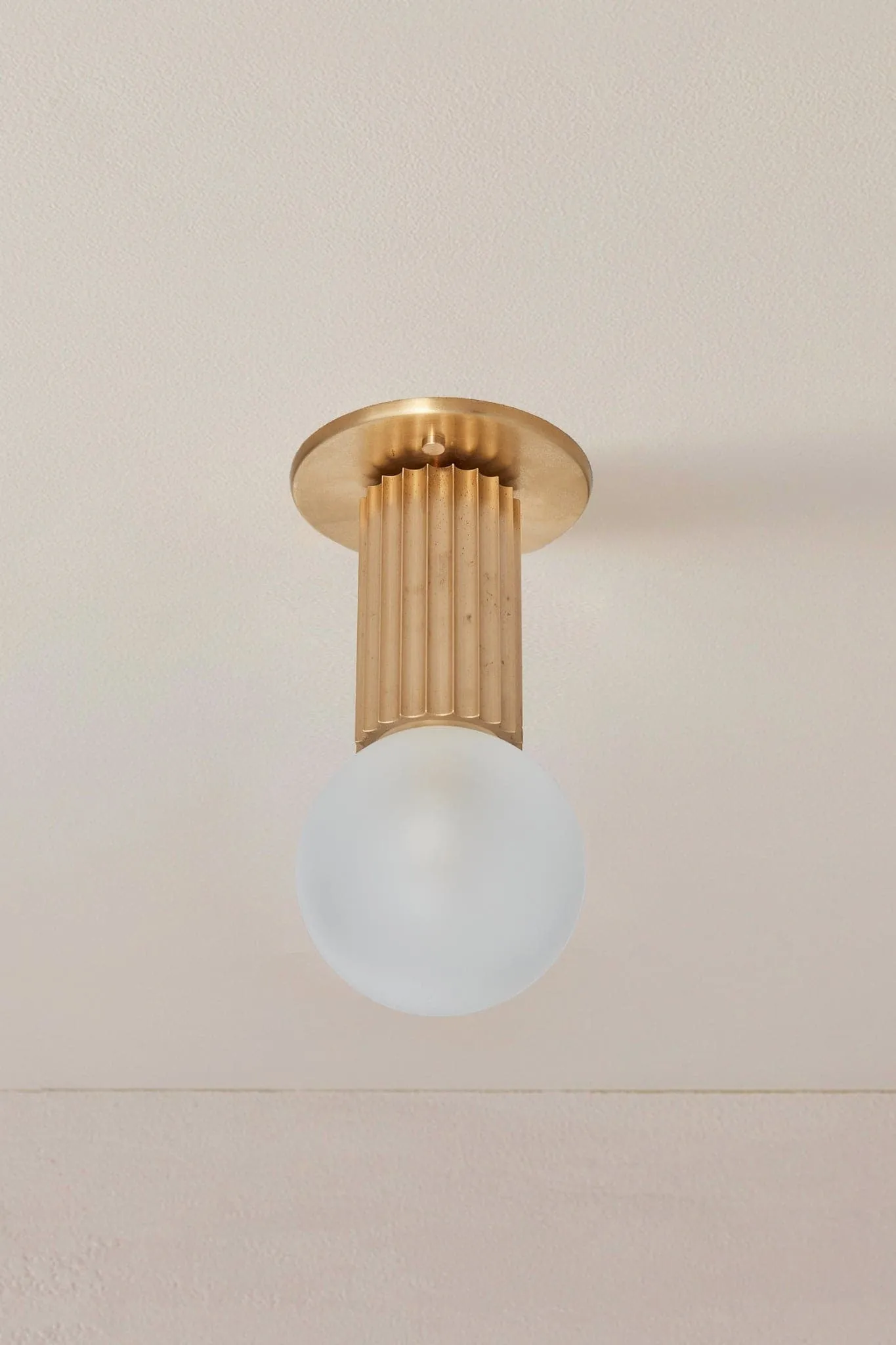 Attalos Ceiling Light, Slim Base in Brass