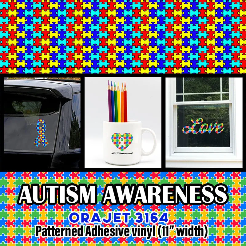 Autism Awareness Orajet 3164 Patterned Adhesive Vinyl (11" x 12")