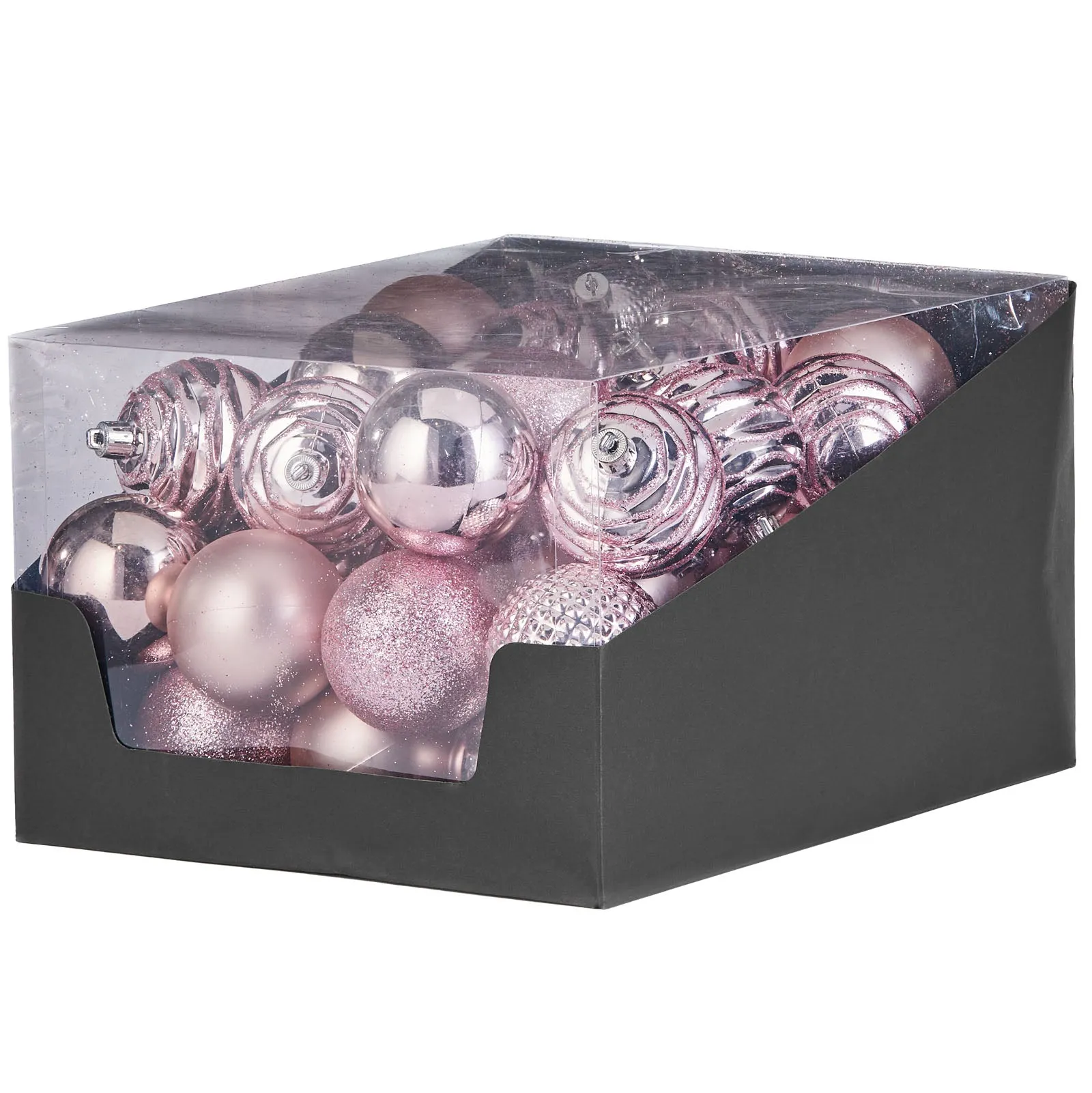 Baby Pink Shatterproof Baubles, 50 Pack, 6 cm