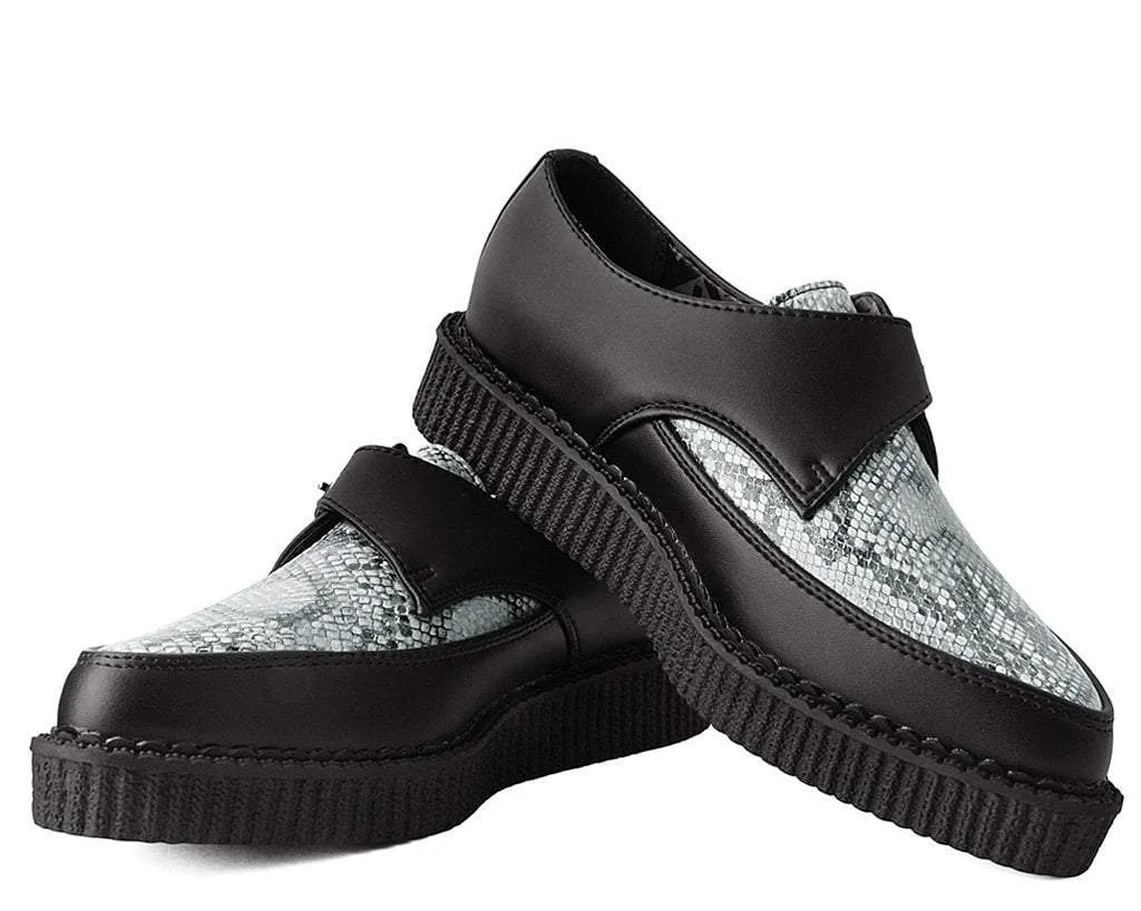 Black & Grey Snake Pointed Buckle Creeper