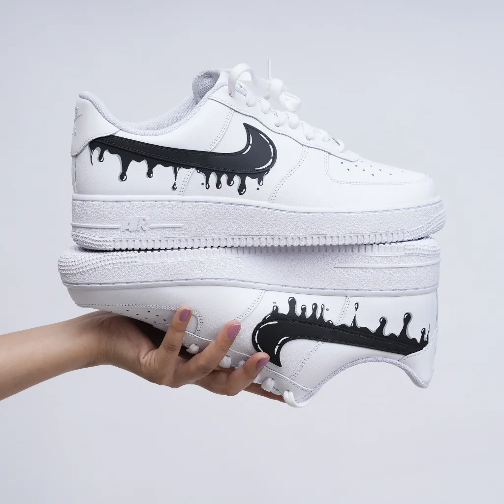 BLACK DRIP SWOOSH AF1