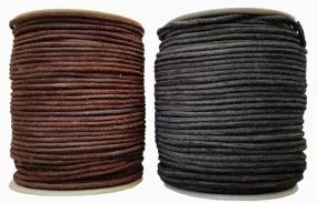 Black or Brown 4 mm Round Leather Cord