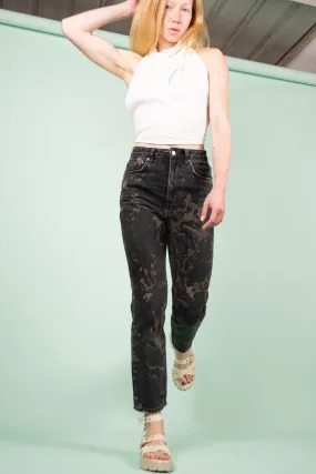 Bleach/Reverse Stain Tie-Dye Black Jeans Minimum Fade