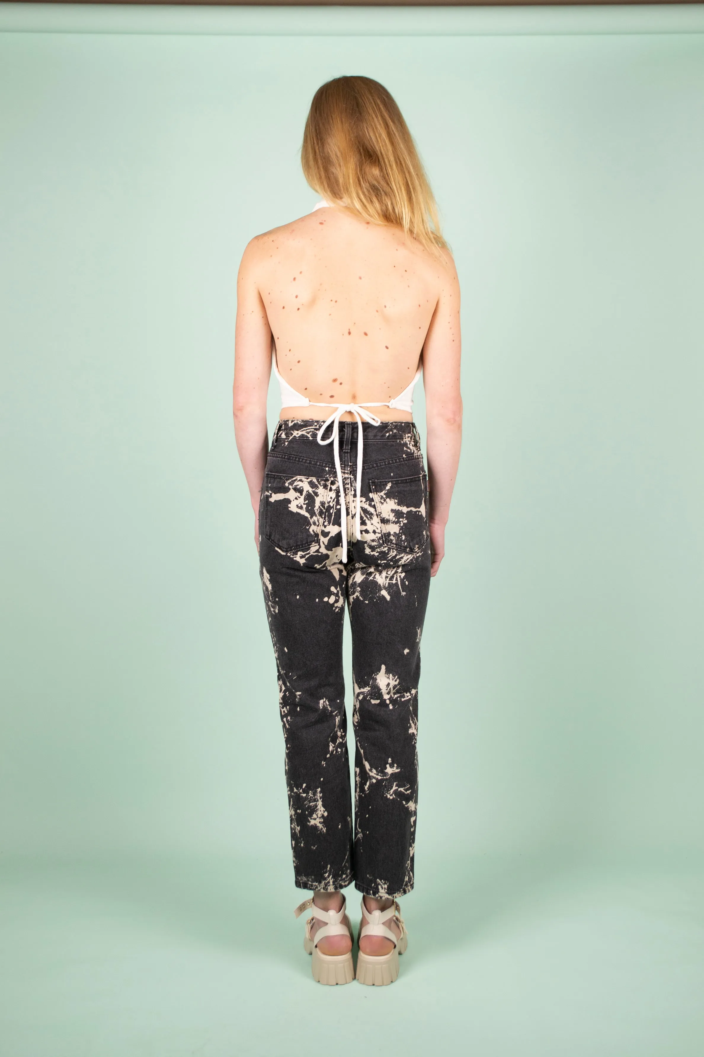 Bleach/Reverse Tie-Dye Jeans - Size S