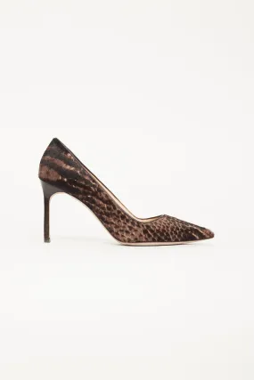 Brown Patterned Textured Pump