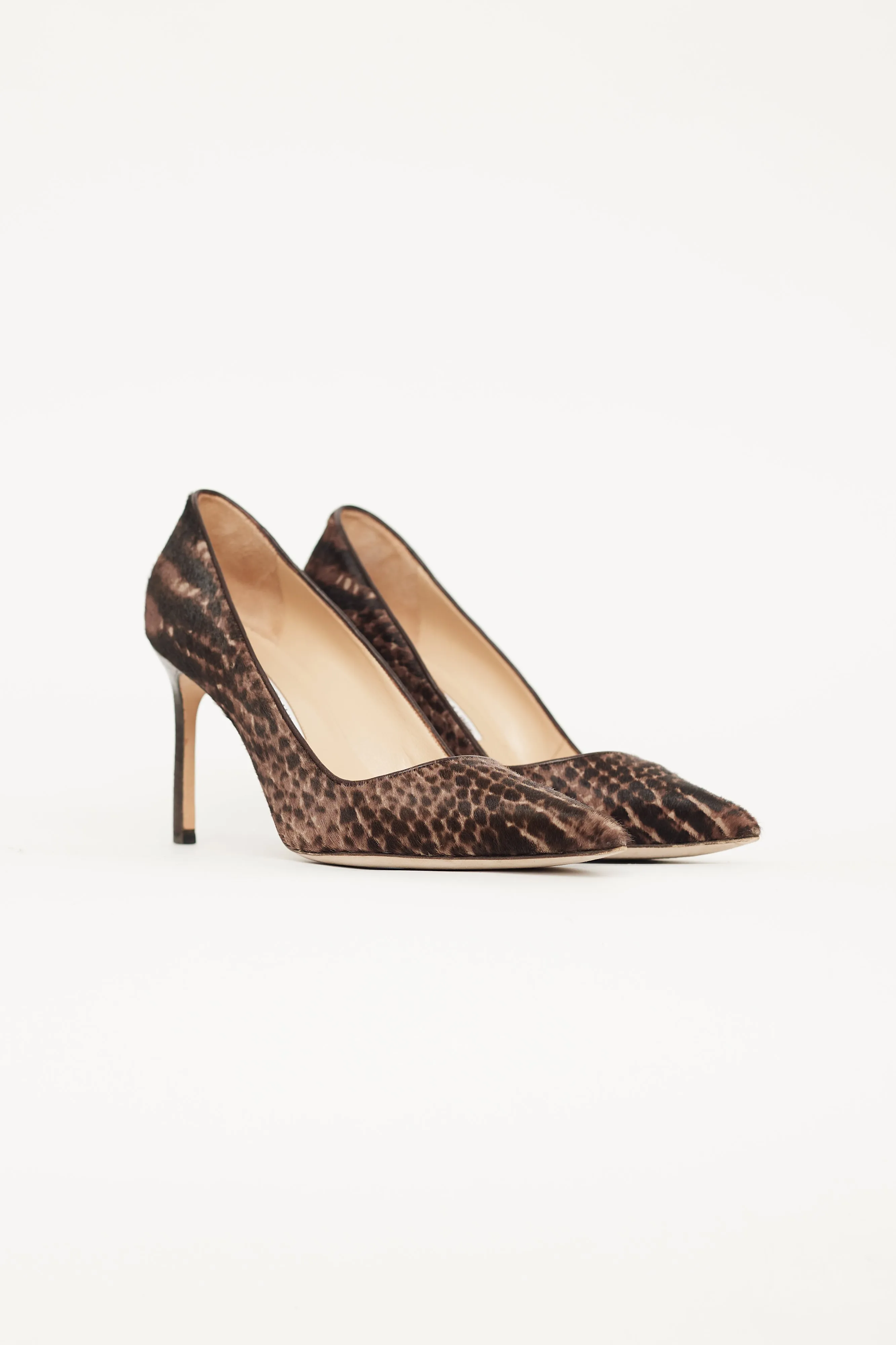 Brown Patterned Textured Pump