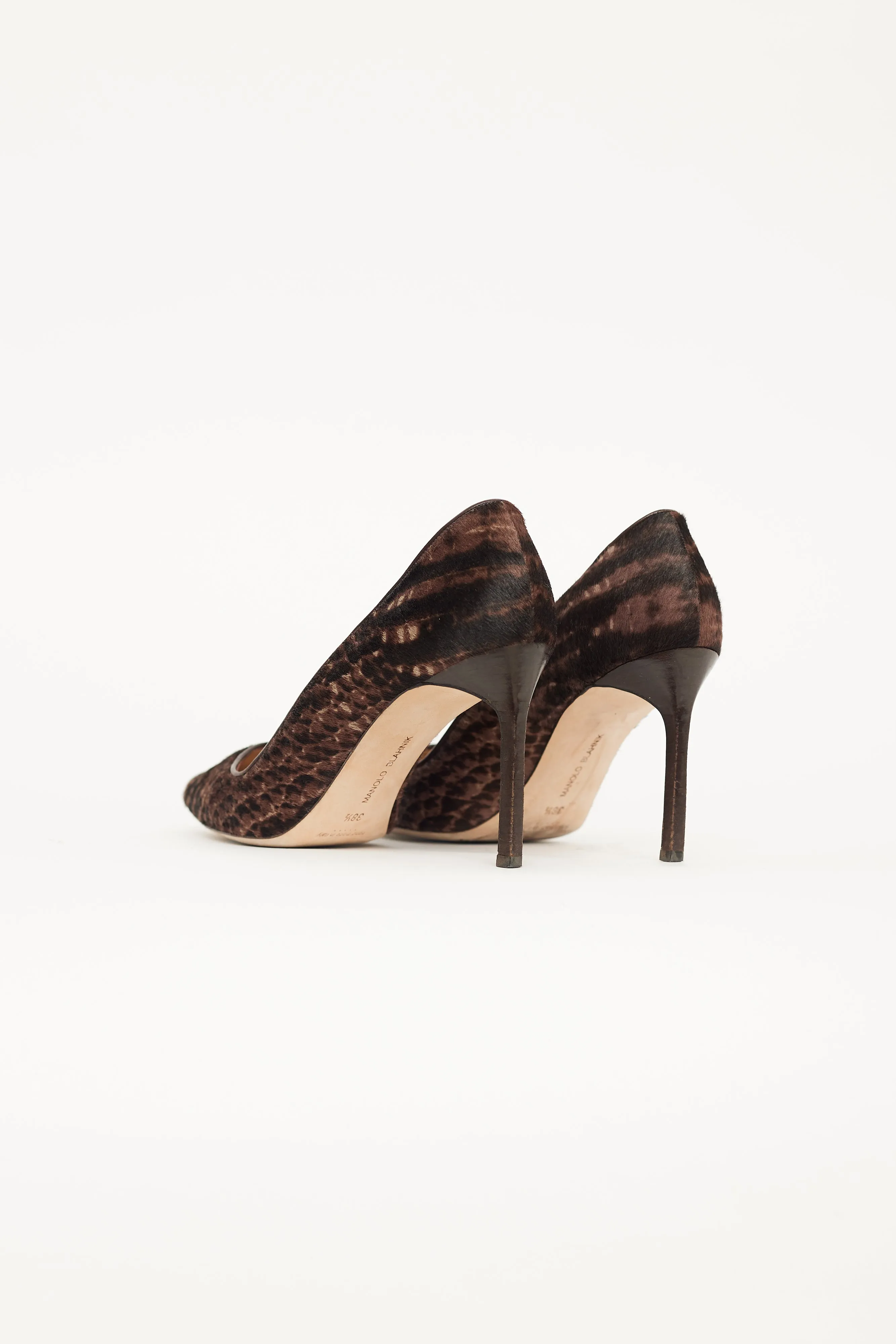 Brown Patterned Textured Pump