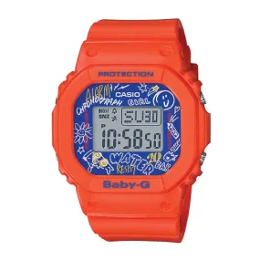 Casio Baby-G POPULAR SQUARE FACE Orange Resin Band Watch BGD560SK-4D BGD-560SK-4D BGD-560SK-4