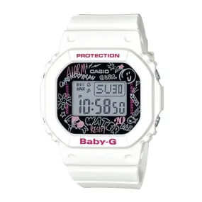 Casio Baby-G POPULAR SQUARE FACE White Resin Band Watch BGD560SK-7D BGD-560SK-7D BGD-560SK-7