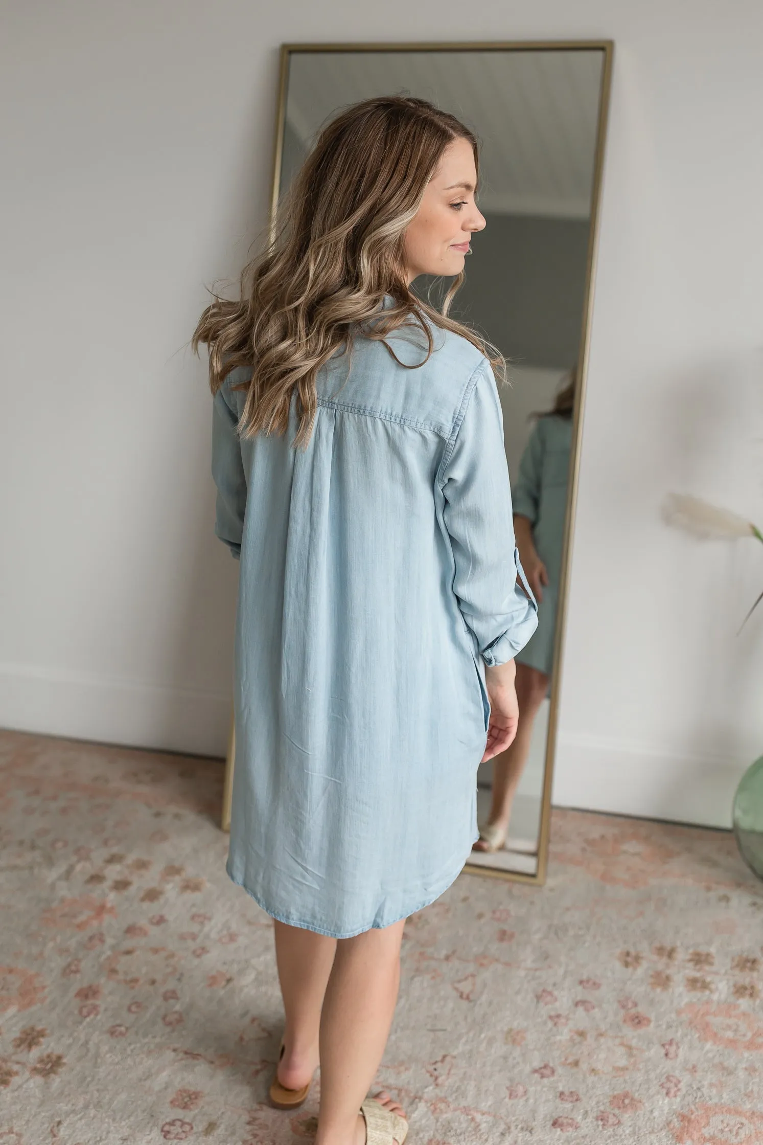 Chambray Button Up Dress