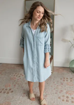 Chambray Button Up Dress