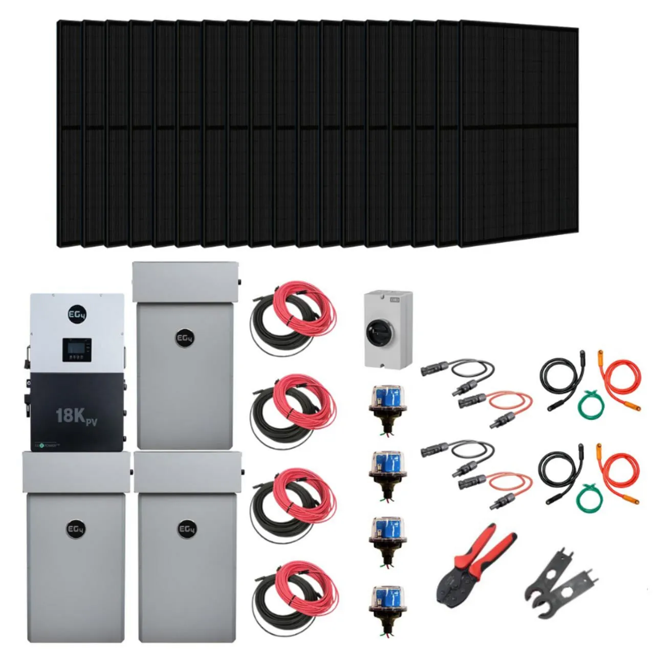 Complete Hybrid Solar Kit - EG4 PowerPro ESS | 12 kW AC Output | Up To 45 kWh Battery Backup [Kit-E0007]