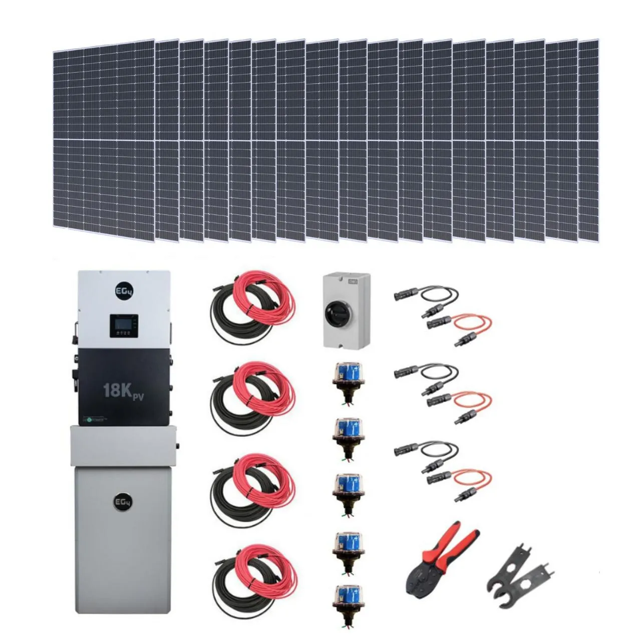 Complete Hybrid Solar Kit - EG4 PowerPro ESS | 12 kW AC Output | Up To 45 kWh Battery Backup [Kit-E0007]