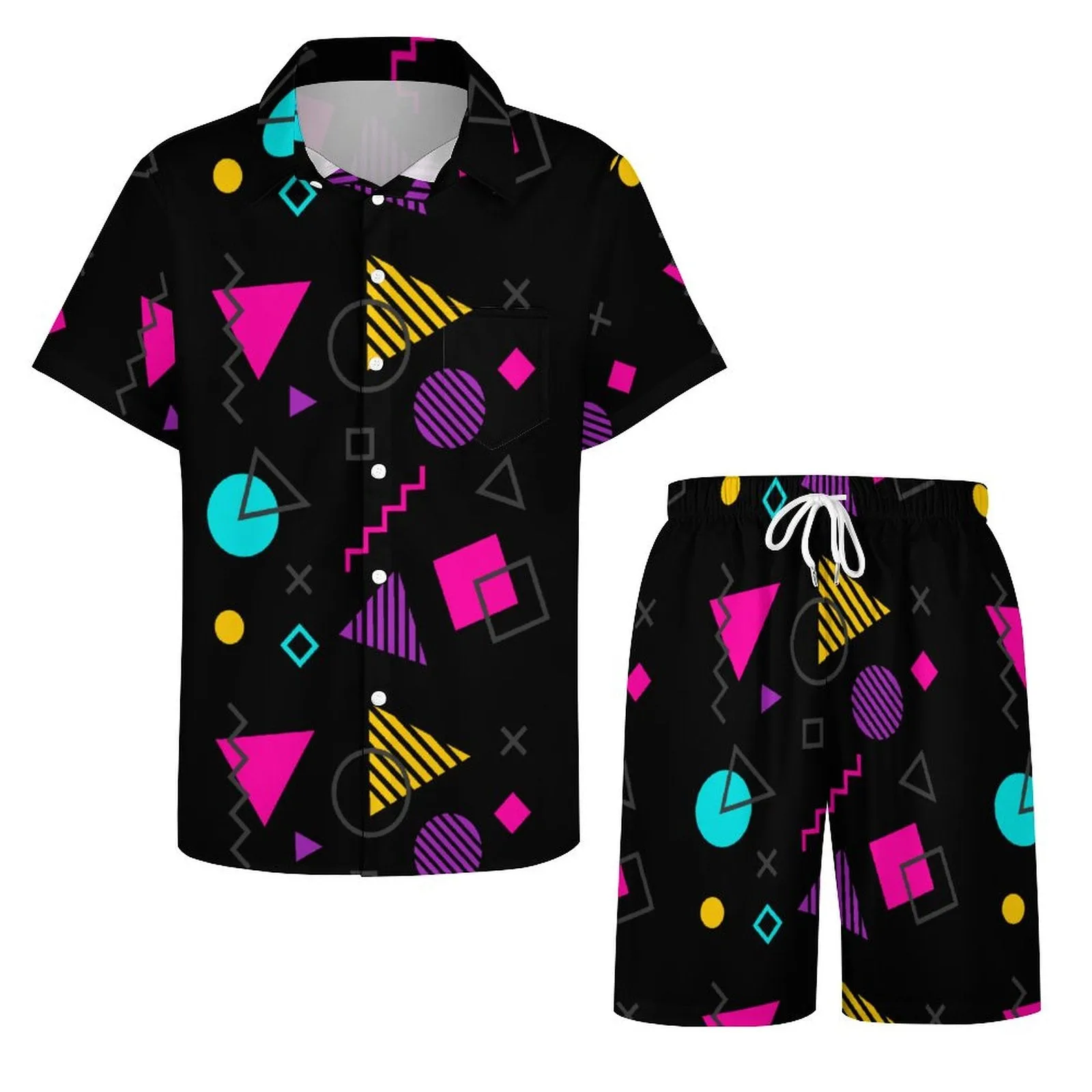 Customise Your Own Short Sleeve Shirt and Shorts Set-S to 3XL