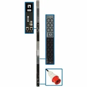 Eaton 11.5kW 208-240V 3PH Monitored PDU - LX Interface, Gigabit, 48 Outlets, IEC 309 16/20A Red 360-415V Input, LCD, 1.8 m Cord, 0U 1.8 m Height, TAA