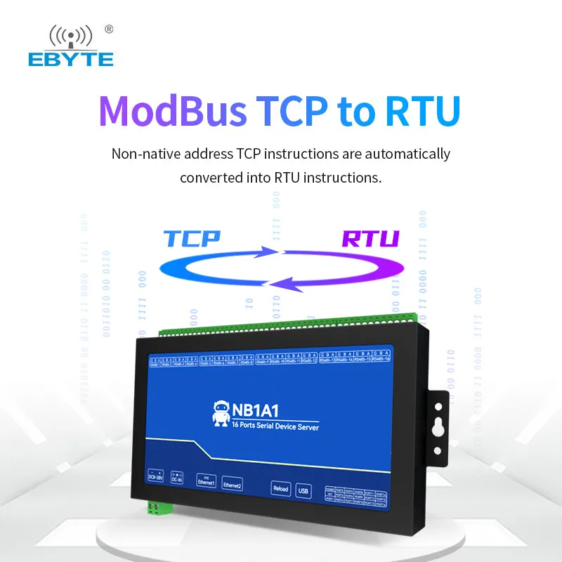 Ebyte NB1A1 Hot Sale Wholesale 5g Edge Computing Serial Port RJ45 Rs485 To Wireless Ethernet Network Port Modbus Gateway