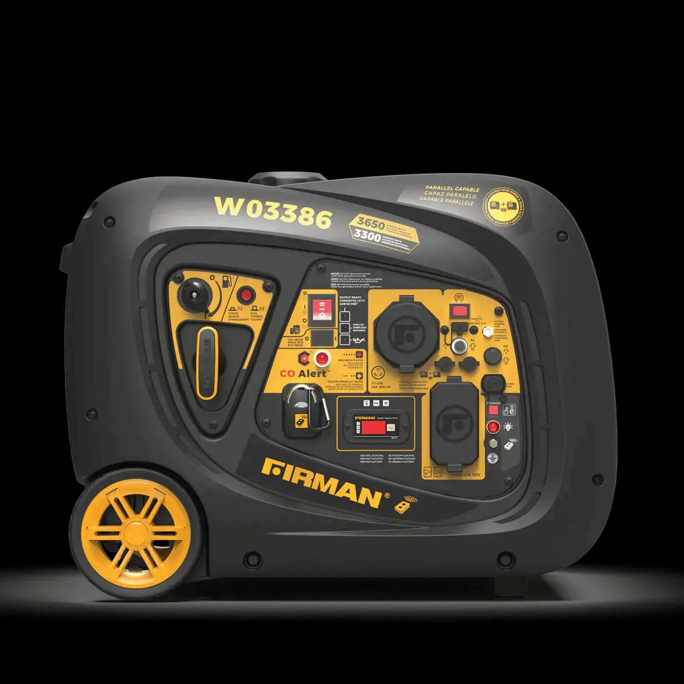 Firman Generator W03386 Whisper Series 3650 Watt Remote Start with Co Alert