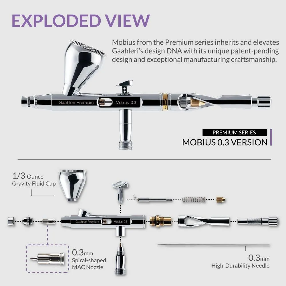 Gaahleri GHPM-Mobius Premium 0.3mm Airbrush