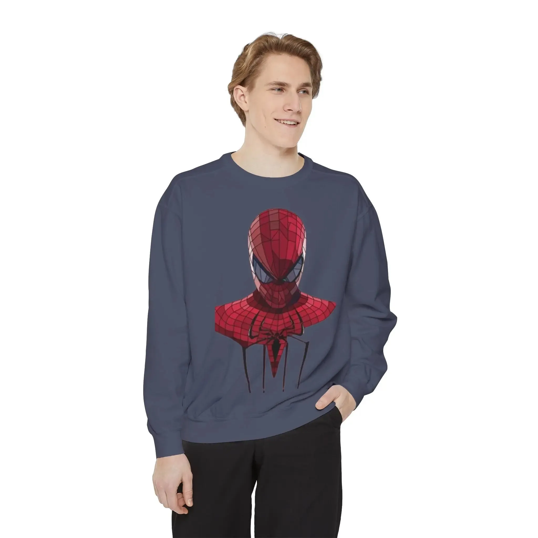 Garment-Dyed Spider-Man Sweatshirt for Fans – Cozy & Stylish Yellow Apparel