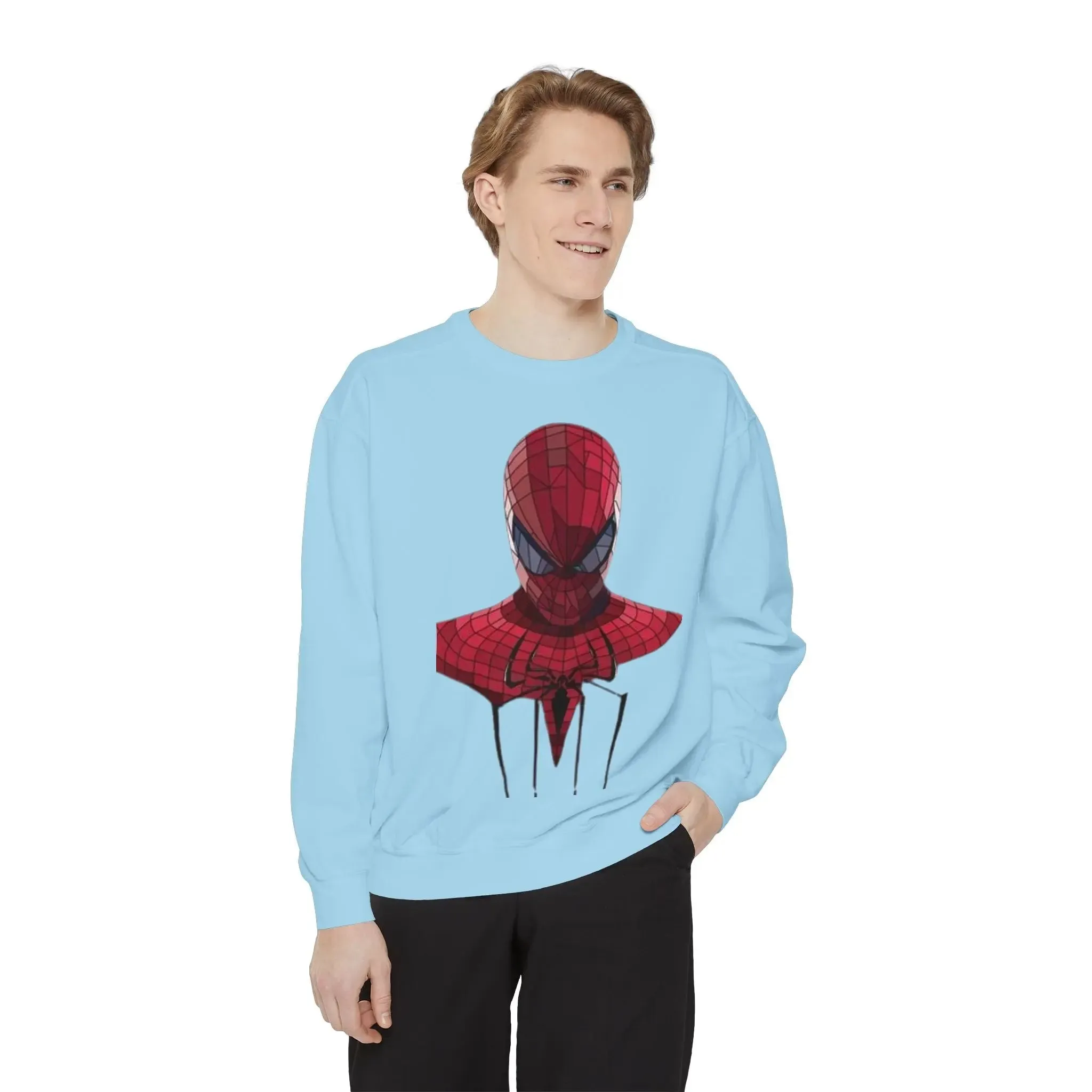 Garment-Dyed Spider-Man Sweatshirt for Fans – Cozy & Stylish Yellow Apparel