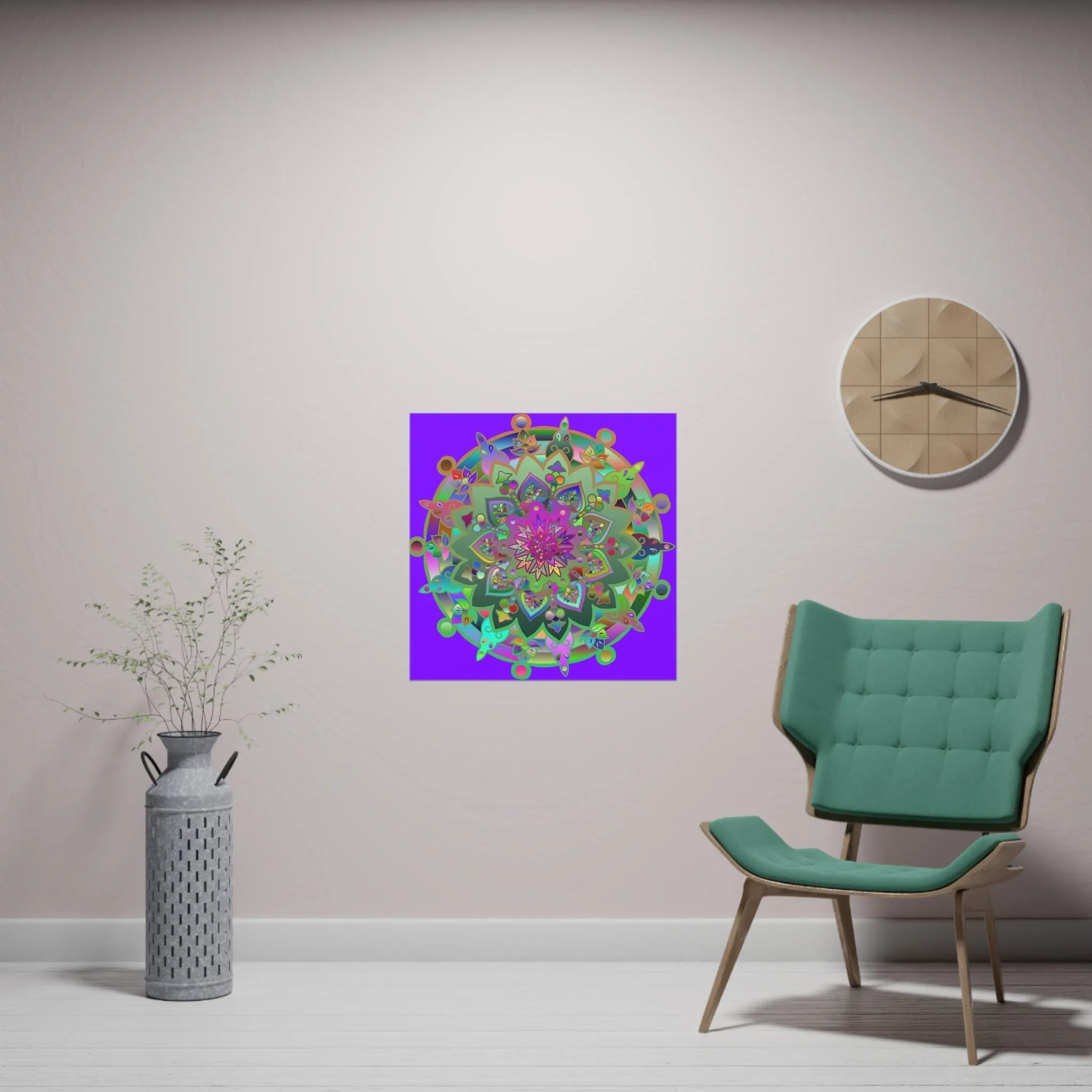 Hand-Drawn Purple Mandala Design Poster