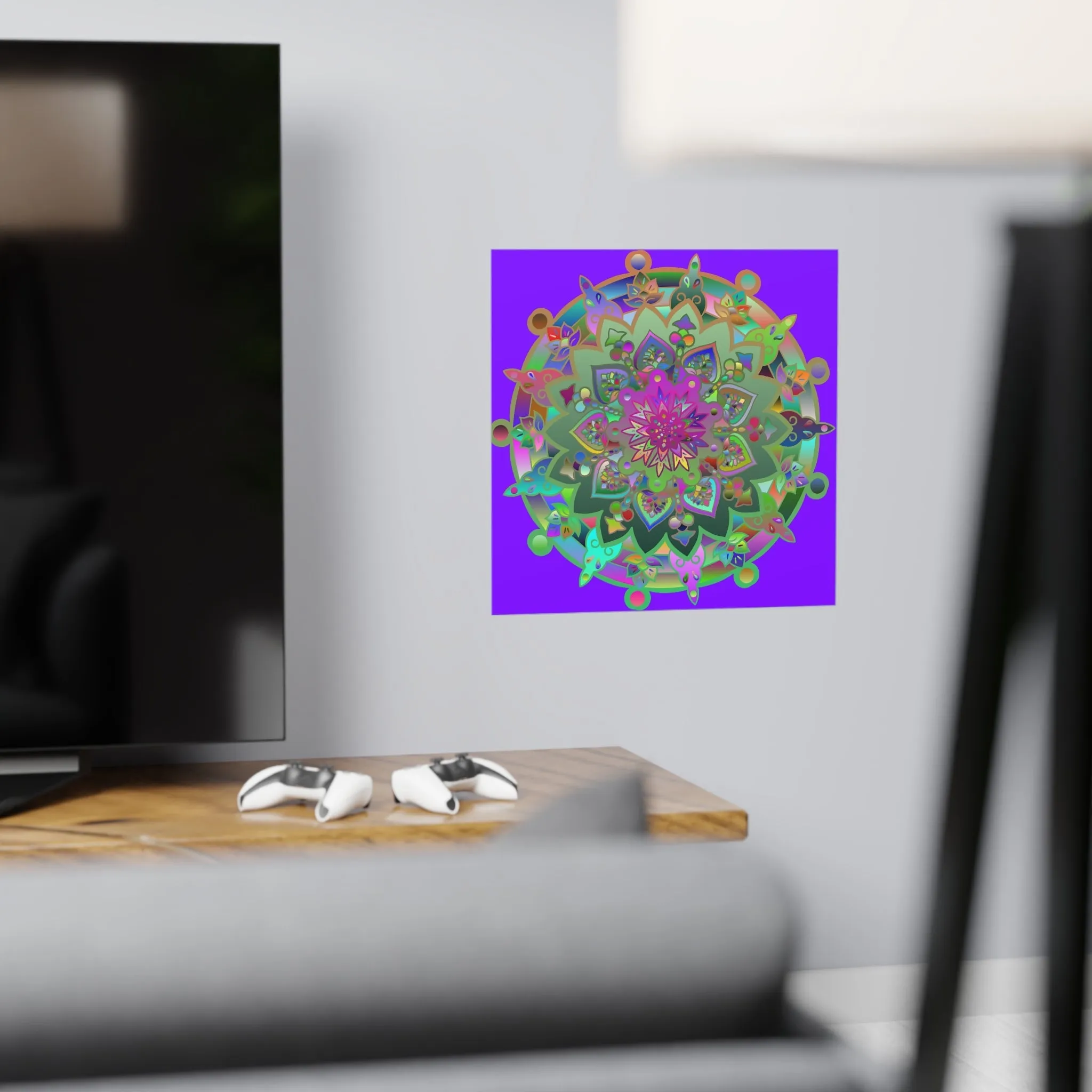 Hand-Drawn Purple Mandala Design Poster