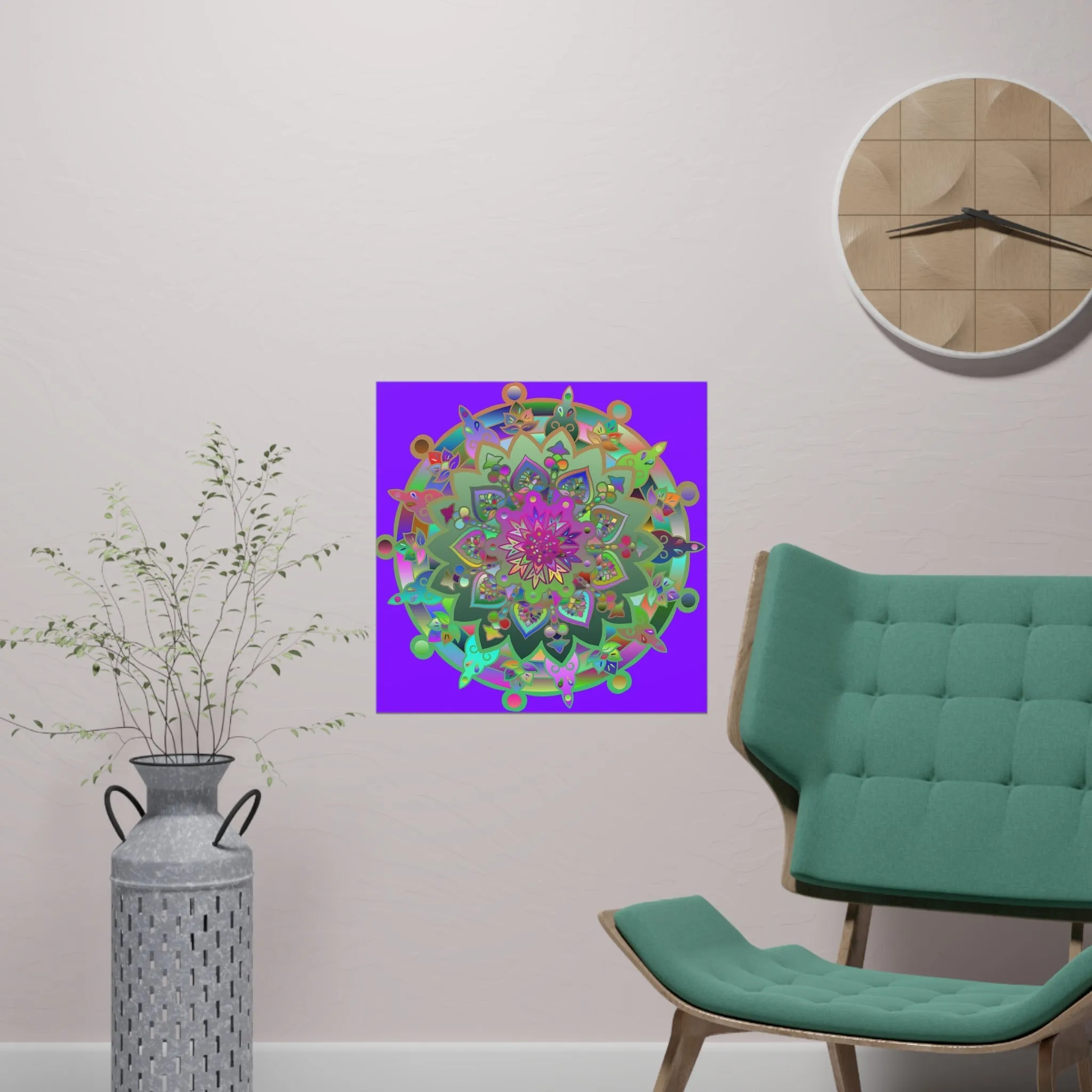 Hand-Drawn Purple Mandala Design Poster