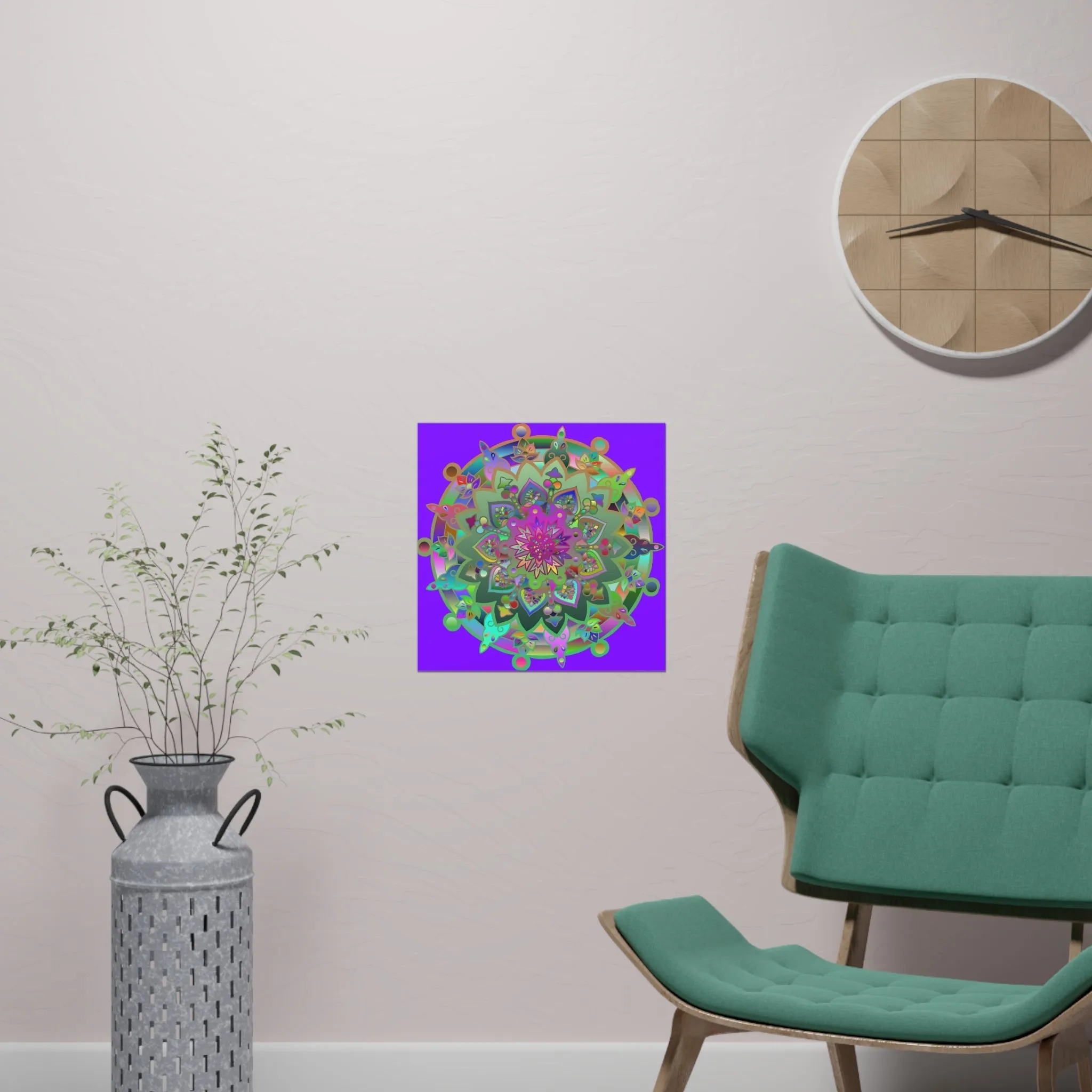 Hand-Drawn Purple Mandala Design Poster