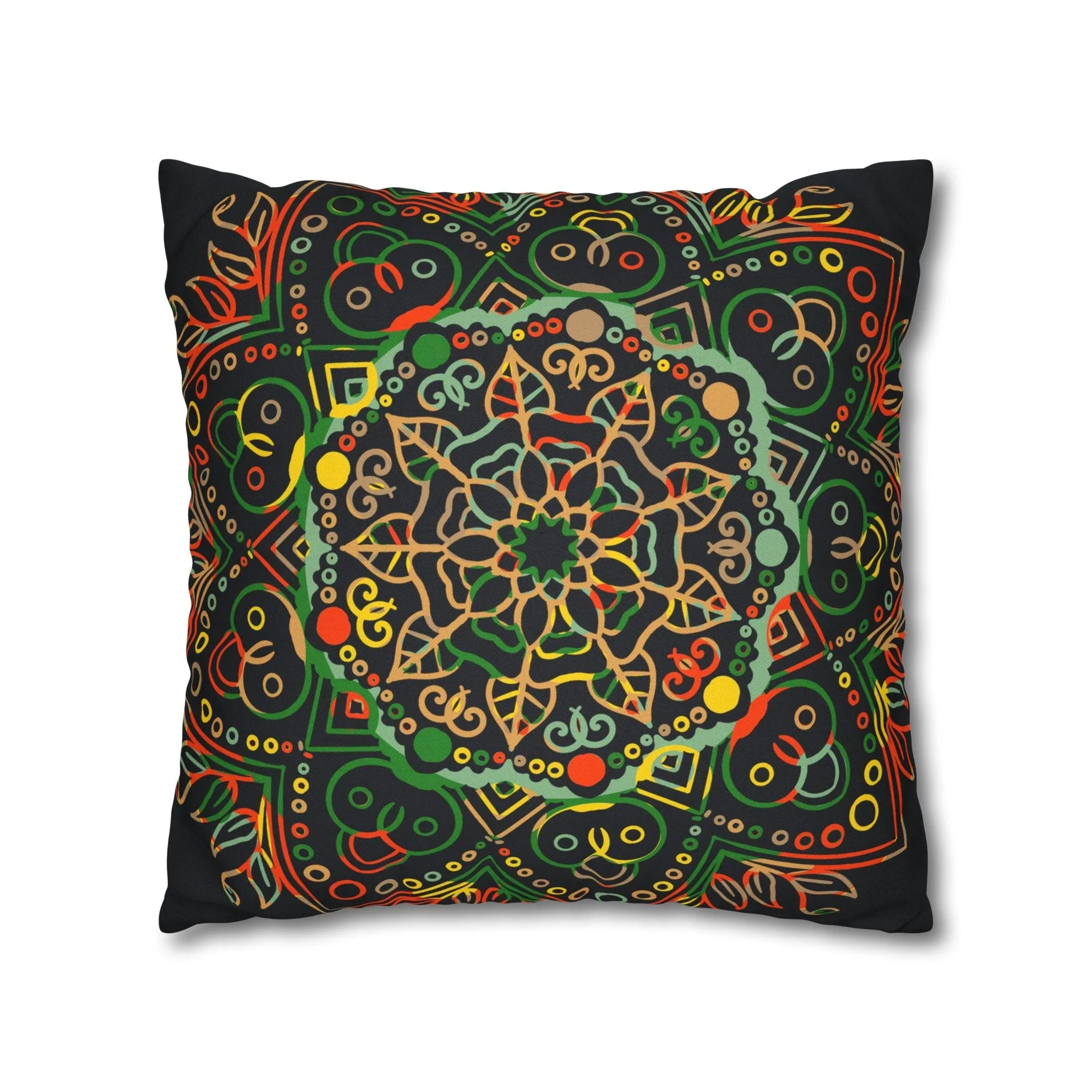 Handmade Mandala Art Pillowcase - Dark Charcoal Blue